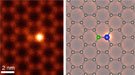 Two microscopic views of silicon atoms
