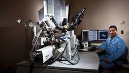 In studying the MOF, the team used microscopes and other instruments at EMSL, a DOE scientific user facility at PNNL.