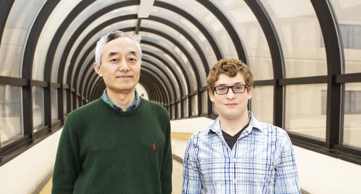 Physicists Jonathan Jara-Almonte, right, and Hantao Ji, coauthor and adviser.