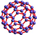 A new allotrope of carbon that consists of 60 carbon atoms, shown above, in the shape of a soccer ball