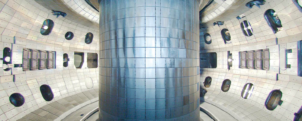 Inside the DIII-D tokamak experiment.